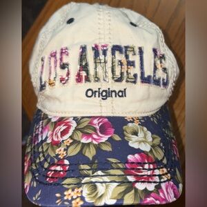 Robin Ruth LOS ANGELES ORIGINAL Floral Distressed Baseball Hat OSFA